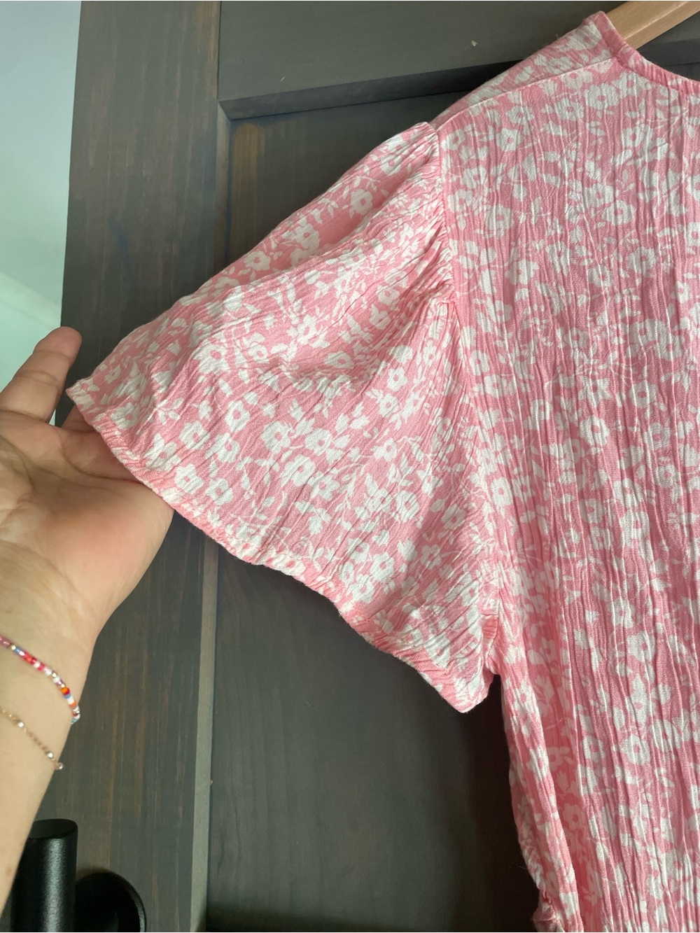 Billabong Pink and White Floral Summer Dress - Picture 4 of 5